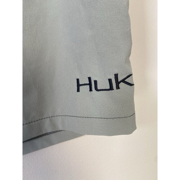 Huk Mens Elements Boardshorts Fishing Swim 30+ UPF Camo Mossy Oak Size 36 - Picture 2 of 10